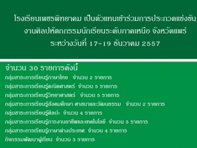 ผลการประกวดแข่งขันศิลปหัตถกรรมนักเรียน ครั้งที่ 64 ระดับเขตพื้นท